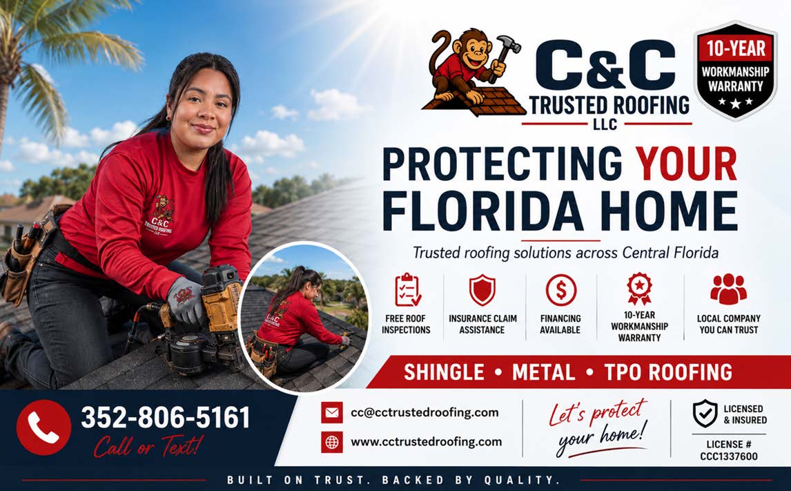 PASCO COUNTY C&C Trusted Roofing LLC Celebrates One-Year In Business