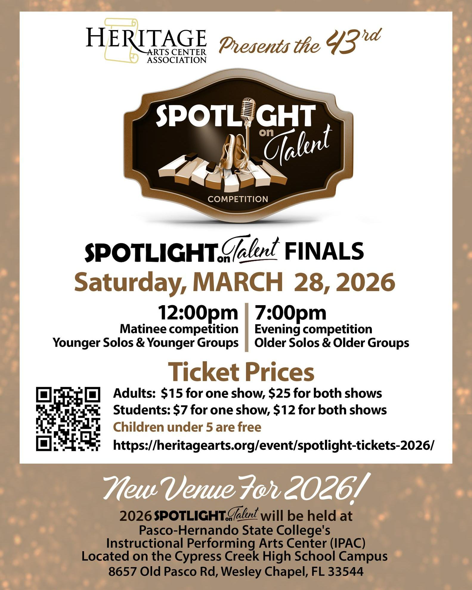THE HERITAGE ARTS CENTER ASSOCIATION 23rd Annual Spotlight On Talent